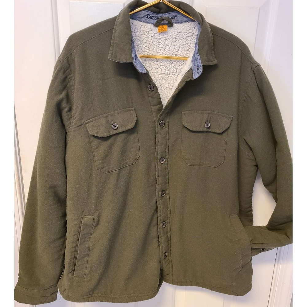 Taylor Vintage XL Sheep like Fleece Lined Button down Shirt Outdoor Camp Pockets